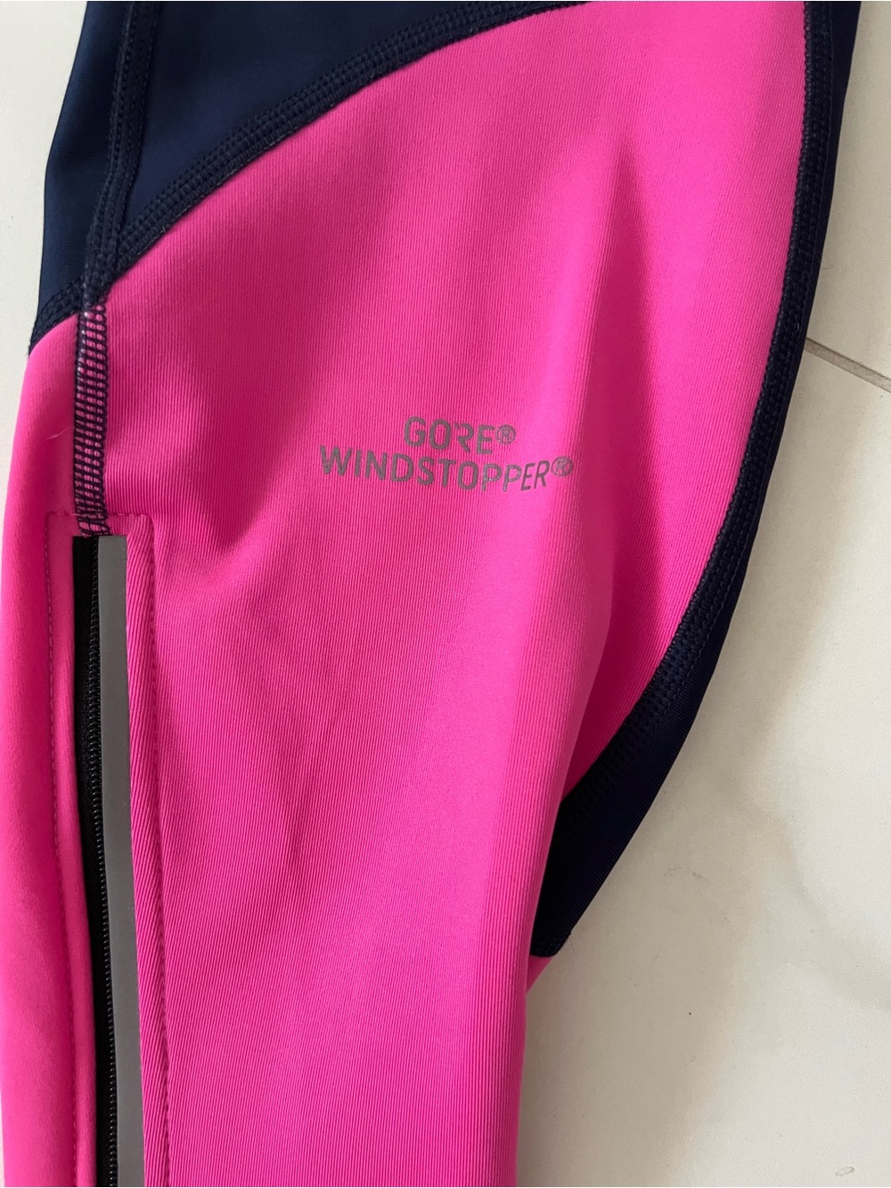 Gore running wear windstopper Women’s Navy and Pink RunningTights size M - Picture 9 of 10